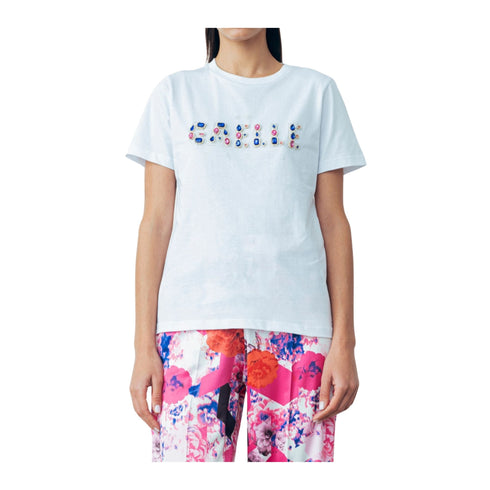 GAELLE T-shirt T-shirt Donna logo pietre Bianco - Francavilla Moda